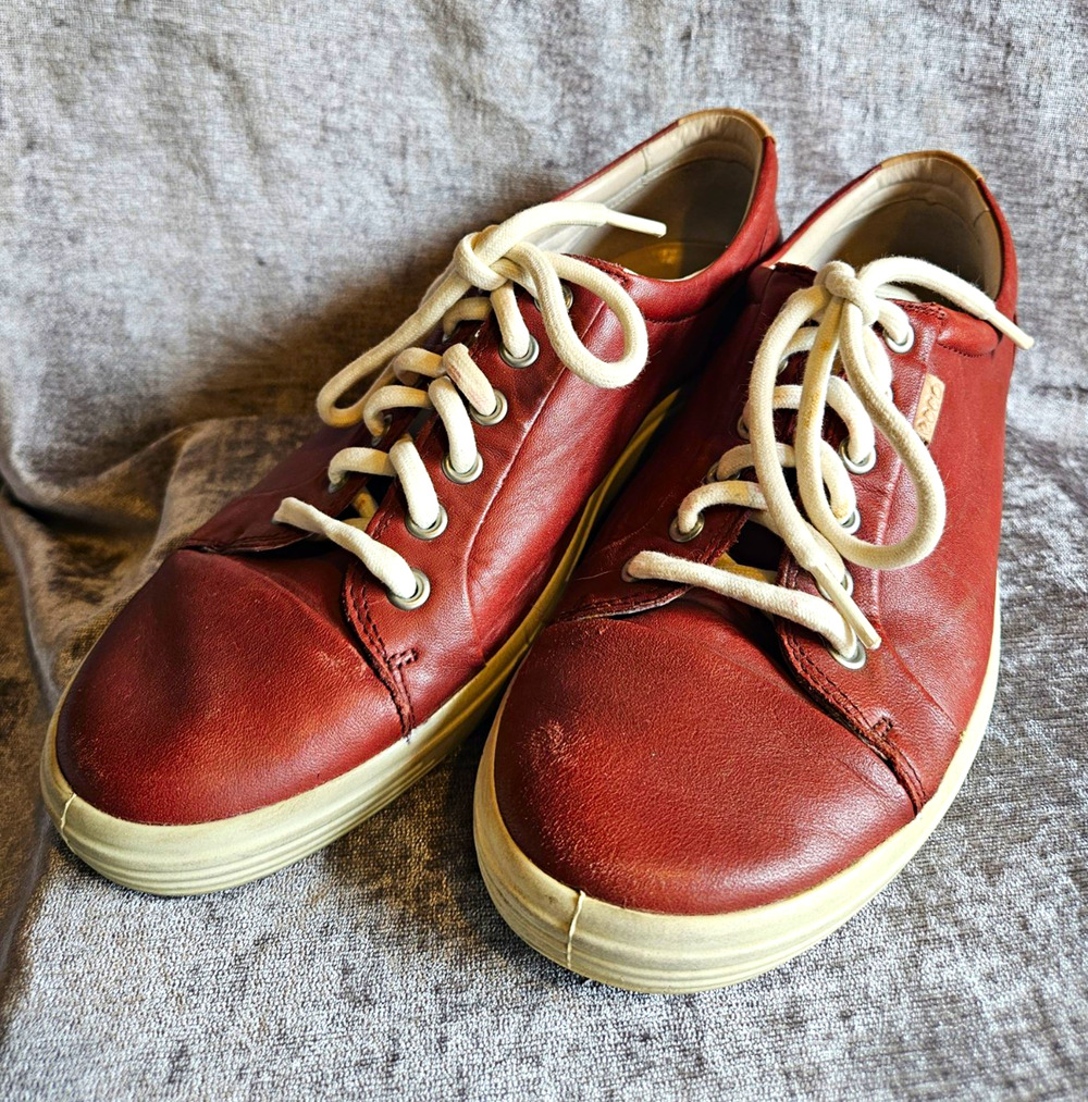 ECCO Mens Brown Leather Lace-Up Sneaker Round Toe US 10 EU 41 UK 7.5